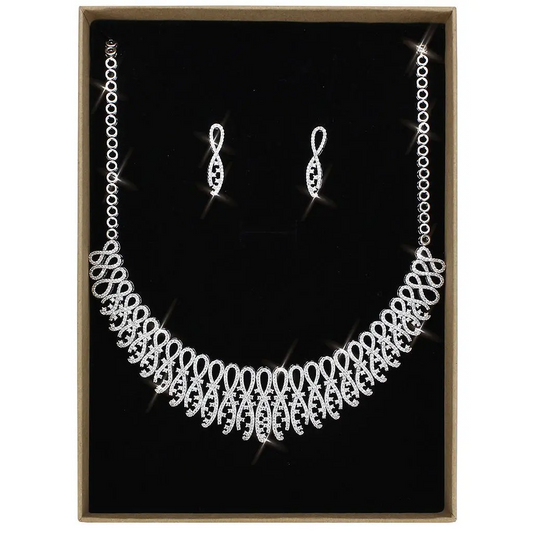 Elegant Chandelier Necklace and Earrings Set